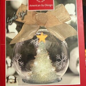 LENOX Wander ball tree lit glass ornaments 4.74”/12.07 cm .